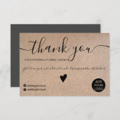Craft 素朴 フェイク 感謝してい  Black Script orderでの順序 サンキューカード (正面/裏面)