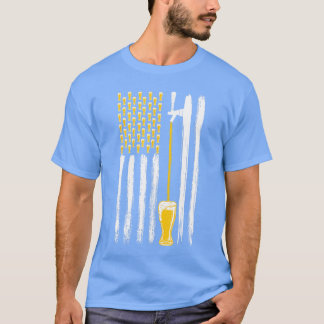Craft Beer American Flag USA 4th July Alcohol Brew Tシャツ