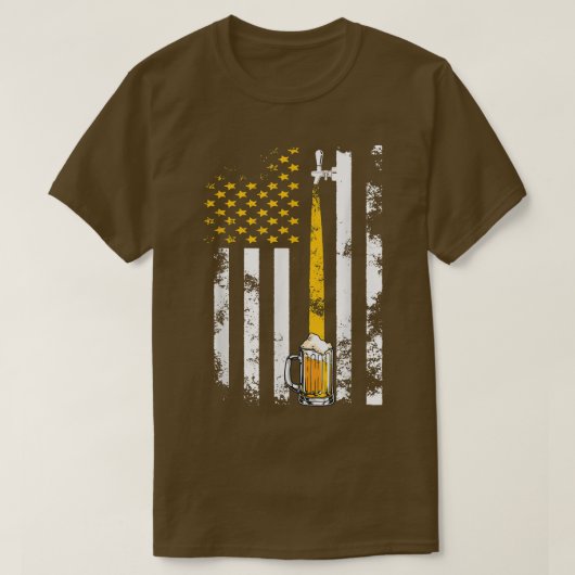 Craft Beer American Flag Usa , 4th July Brewery Tシャツ (デザイン正面)