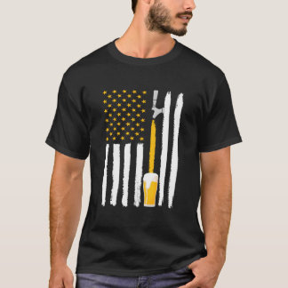 Craft Beer American Flag Usa 4Th July Brewery Tシャツ