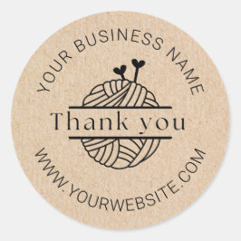Craft Crochet Business Thank You Packaging Sticker ラウンドシール