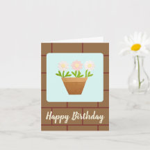 Craft Punch Daisies and House Bricks Birthday Card