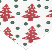 Craft Red Christmas Trees and Buttons Pattern ショートテーブルランナー (コーナー)