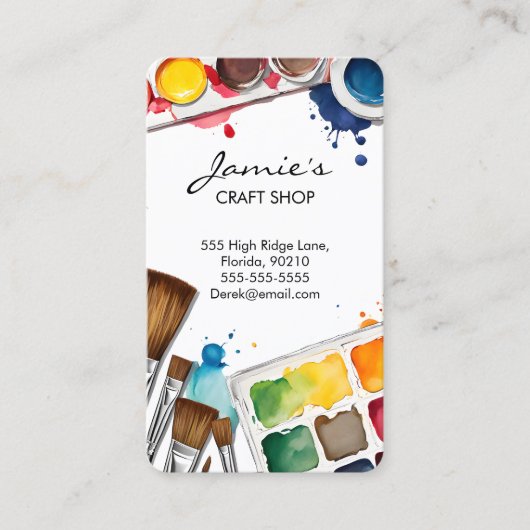 Craft Shop Business Card | Paint & Art Studio  名刺 (正面)