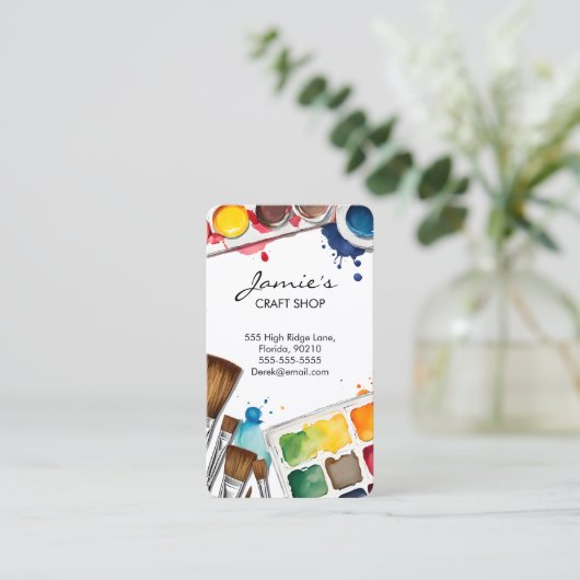 Craft Shop Business Card | Paint & Art Studio 名刺 (スタンド正面)
