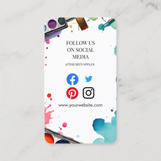 Craft Shop Business Card | Paint & Art Studio 名刺 (裏面)