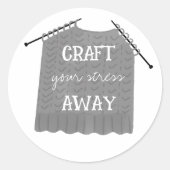 Craft your stress Away Knitting Needles ラウンドシール (正面)