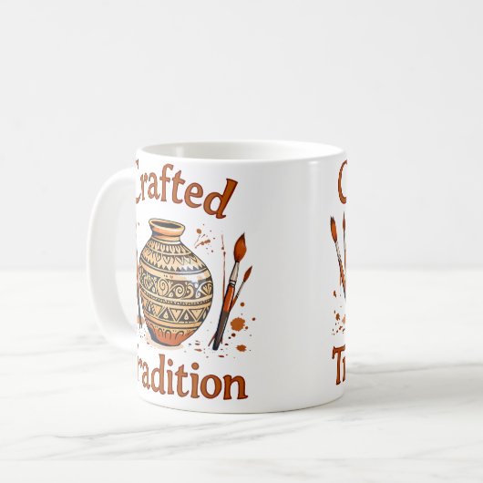 Crafted Tradition Cultural Pottery Design コーヒーマグカップ (正面左)