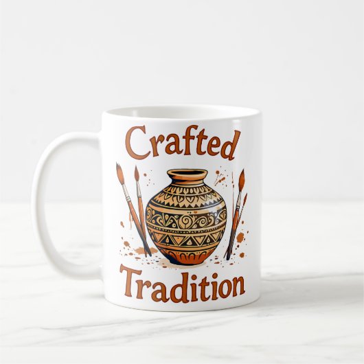 Crafted Tradition Cultural Pottery Design コーヒーマグカップ (左)