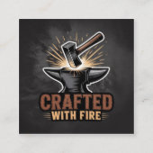 Crafted With Fire – Rustic Artisan Sticker スクエア名刺 (正面)