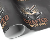 Crafted With Fire – Rustic Artisan Sticker ラッピングペーパー (ロールコーナー)