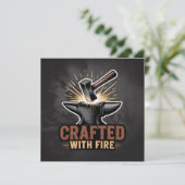Crafted With Fire – Rustic Artisan Sticker 招待状 (スタンド正面)