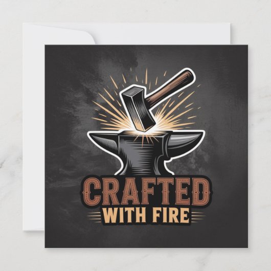 Crafted With Fire – Rustic Artisan Sticker 招待状 (正面)