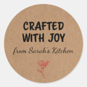 Crafted With Joy Kraft Personalized  ラウンドシール (正面)