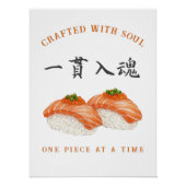 Crafted with Soul" Sushi ‐Japanese‐寿司‐kanji ポスター (正面)