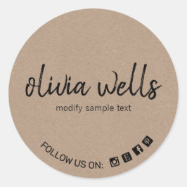 CrafterスクリプトフォントクラフトSocial Mediaアイコン ラウンドシール