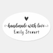 Crafter Custom Clothing label for handmade item 楕円形シール (正面)