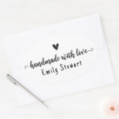 Crafter Custom Clothing label for handmade item 楕円形シール (封筒)