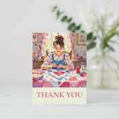 Crafter Quilting Sewing Thank you ポストカード (スタンド正面)