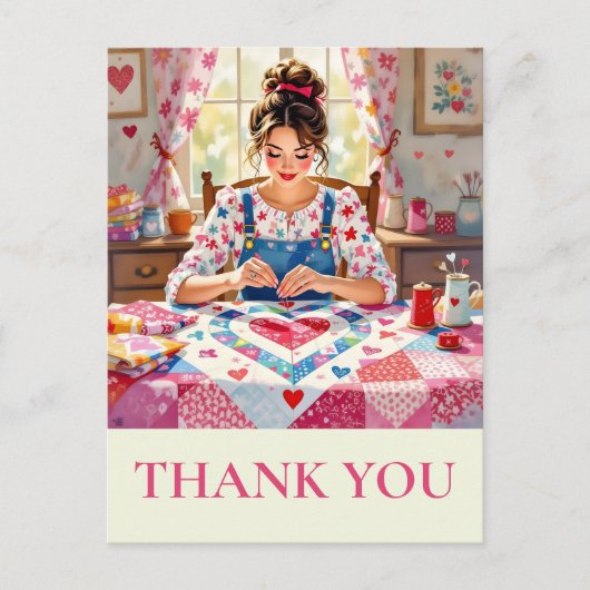 Crafter Quilting Sewing Thank you ポストカード (正面)