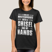 Crafting Dad Crafter Woodworking Chisel in Hands Tシャツ (正面)