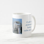 CRAFTING DRIFTWOOD BRINGS CALM AND JOY MUG コーヒーマグカップ (正面右)