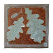  Craftsman Oak leaf Ceramic Decorative tile  タイル (正面)