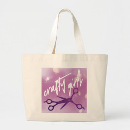 Crafty Girls, Subtle Sapphic, Lavender Scissors  ラージトートバッグ