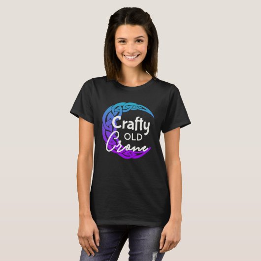 Crafty Old Crone Witch Vibes Witch Wiccan Pagan Tシャツ (正面フル)