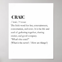 CRAIC: モダンなアイルランドのCraic楽しい意味のプリント