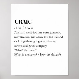 CRAIC: モダンなアイルランドのCraic楽しい意味のプリント ポスター