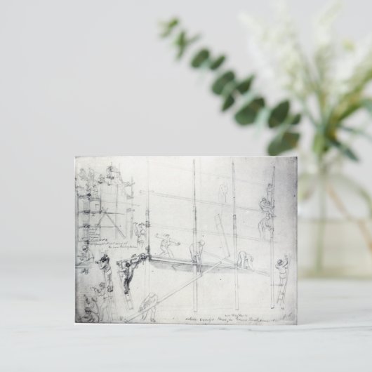 Craig's Houseの外に足場を置く ポストカード (スタンド正面)