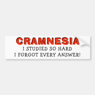 Cramnesia -勉強と懸命の忘れ答え バンパーステッカー