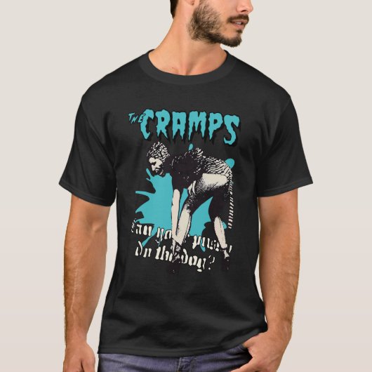 Crampsバンドあなたのプッシーは犬のレトロTシャツを行うことができる Tシャツ (正面)