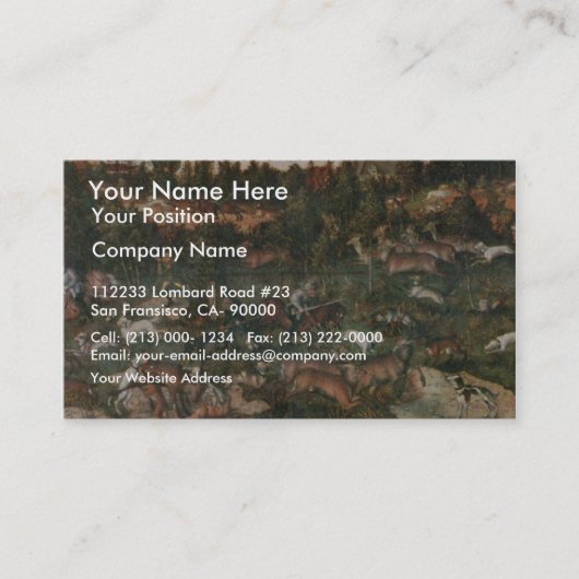 Cranach D. A?。ルーカス(ベスト著シカおよび雄豚の狩り 名刺 (正面)