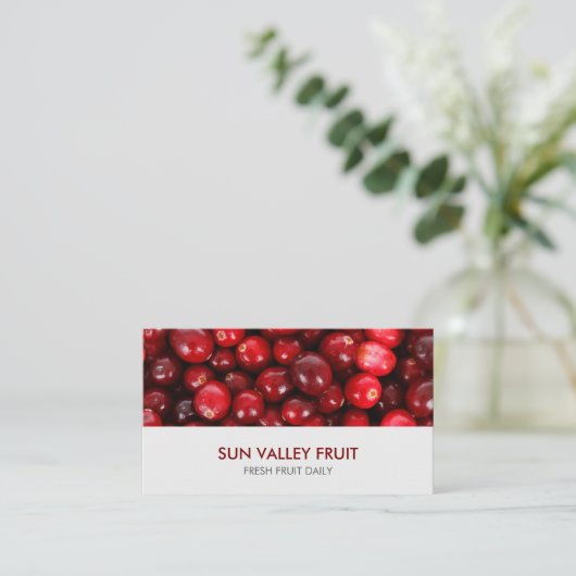 Cranberries Closeup Fruit Wholesale Retail 名刺 (スタンド正面)