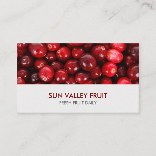 Cranberries Closeup Fruit Wholesale Retail 名刺 (正面)