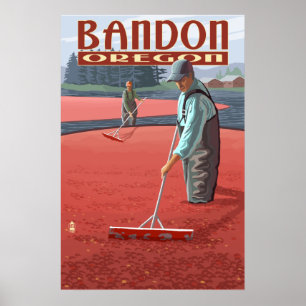 Cranberry Bogs Harvest - Bandon, Oregon ポスター