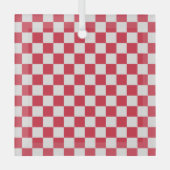 Cranberry fizz checkerboard pattern ガラスオーナメント (正面)