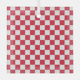 Cranberry fizz checkerboard pattern ガラスオーナメント