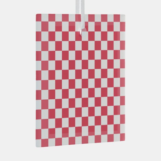 Cranberry fizz checkerboard pattern ガラスオーナメント (正面右)