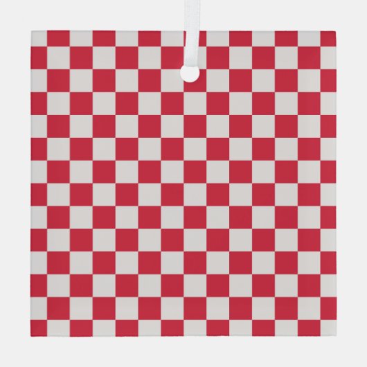 Cranberry fizz checkerboard pattern ガラスオーナメント (裏面)