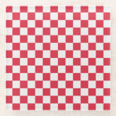 Cranberry fizz checkerboard pattern ガラスコースター (正面)