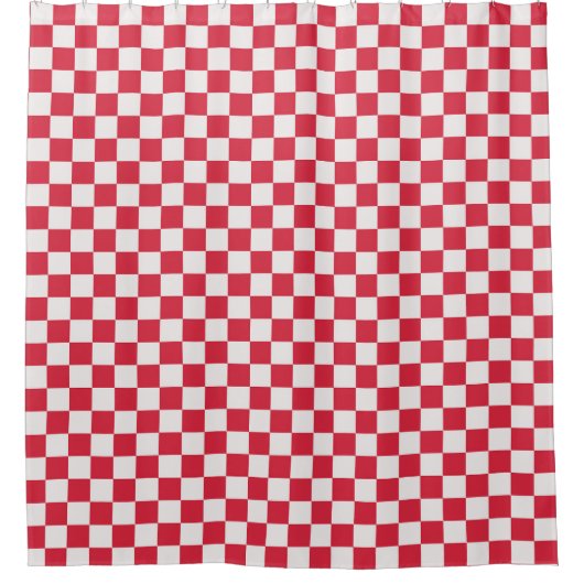 Cranberry fizz checkerboard pattern シャワーカーテン (正面)