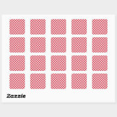 Cranberry fizz checkerboard pattern スクエアシール (シート)