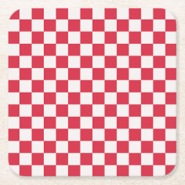 Cranberry fizz checkerboard pattern スクエアペーパーコースター