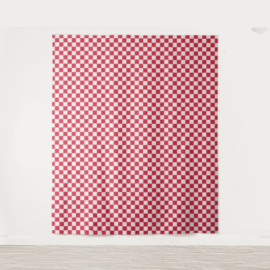 Cranberry fizz checkerboard pattern タペストリー (正面)