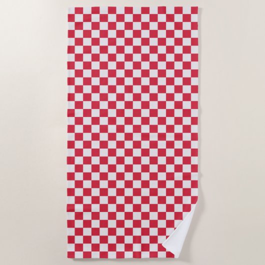 Cranberry fizz checkerboard pattern ビーチタオル (正面)