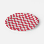 Cranberry fizz checkerboard pattern ペーパープレート (アングル)