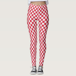 Cranberry fizz checkerboard pattern レギンス